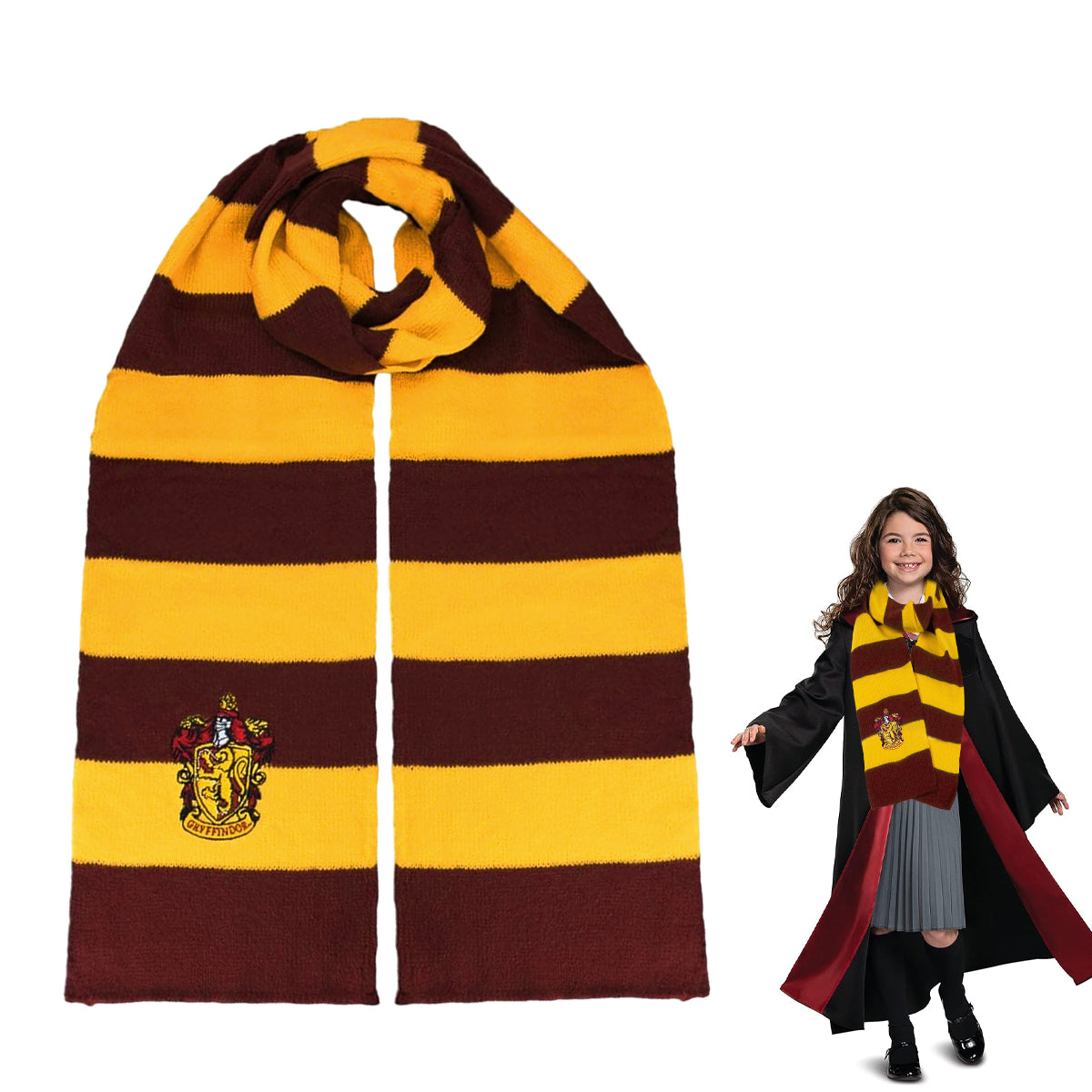 PATPAT Knit Neck Scarf Magic College Styles Striped Winter Neckerchief Movie Character Cosplay Costume Accessories PATPAT Knit Neck Scarf Magic College Styles Striped Winter Neckerchief Movie Character Cosplay Costume Accessories